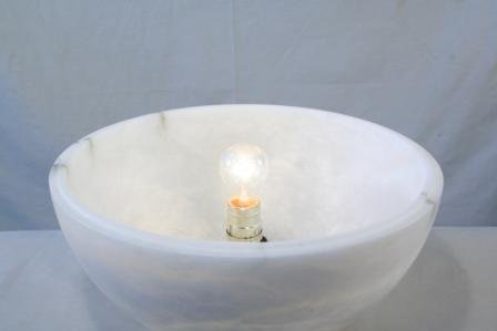 Art Deco Alabaster Sphere Lamp Globe Lighting