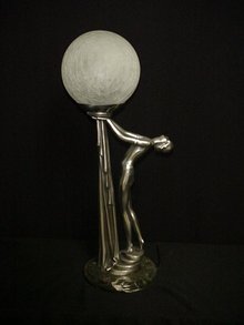 Art Deco Lamp/Drapery Girl