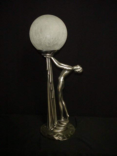 Art Deco Lamp/Drapery Girl