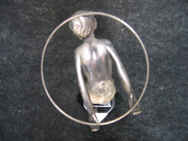 D.H. Chiparus Art Deco Bronze Hoop Girl Figurine in Silver Patina