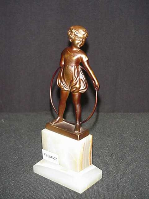 Hoop Girl Figurine in Bronze Patina
