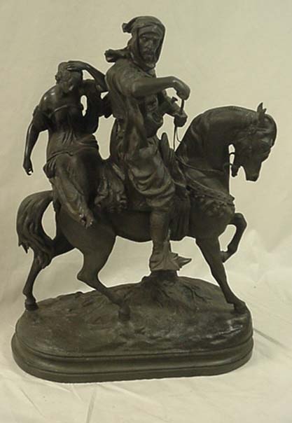 ARAB ON HORSEBACK WITH SLAVE GIRL