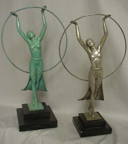 Classic Art Deco Bronze Figurine Silver Patina