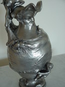 GIRL ON VASE W/ MANS FACE FISHING