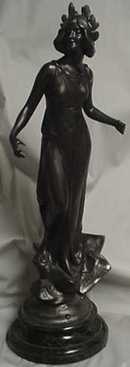 Antique Scholar and Painter Girl Sculpture