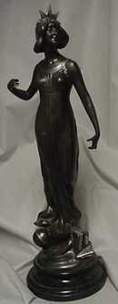 Antique Scholar and Painter Girl Sculpture