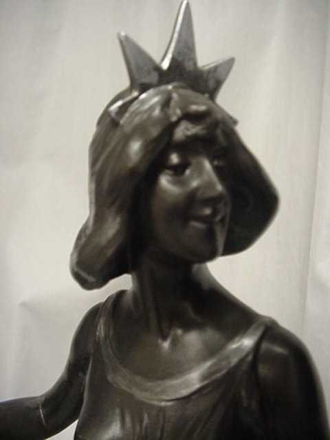Antique Scholar and Painter Girl Sculpture