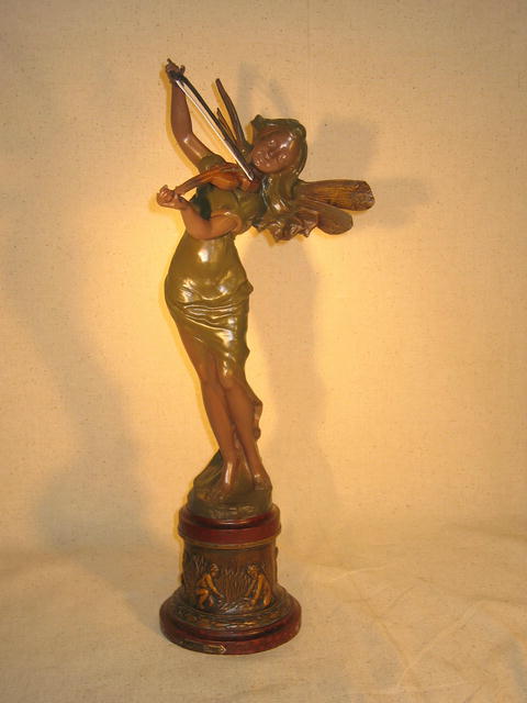 Bronze Figurine Pixy Playing the Violin