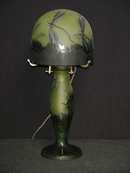Emile Galle Style Cameo Glass Dragonfly Lamp