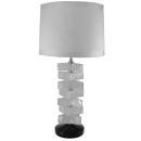 Modern Brazilian Rock Crystal Geometric Triangle Block Table Lamp