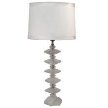 Modern Brazilian Rock Crystal Geometric Hexagon Block Table Lamp