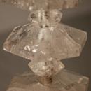 Modern Brazilian Rock Crystal Geometric Hexagon Block Table Lamp