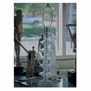 Modern Brazilian Rock Crystal Geometric Hexagon Block Table Lamp