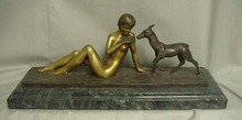 ART DECO GIRL WITH DOE