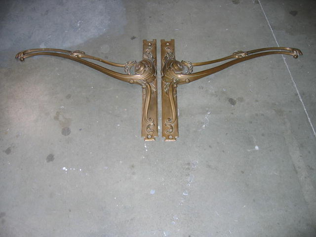 LARGE PAIR OF FRENCH BRONZE FRONT DOOR HANDLES