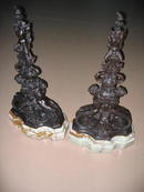 MODERN REPRO LG FIREPLACE ANDIRONS