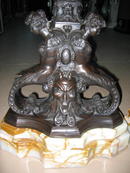 MODERN REPRO LG FIREPLACE ANDIRONS