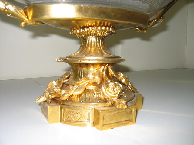 DORE BRONZE & CRYSTAL CENTER PIECE BOWL