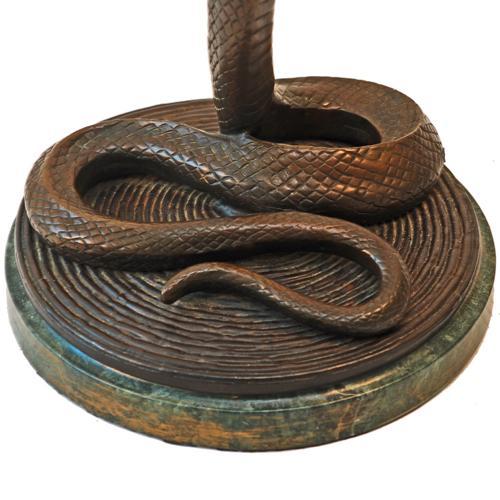 Art Deco Edgar Brandt Style Bronze Snake Table Floor Lamp