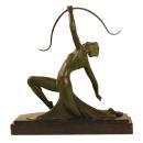 Antique Art Deco Sculpture of Diana the Archer by G. Daverny