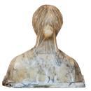 Italian Italian Dual Color Marble & Alabaster Bust Sculpture of Female