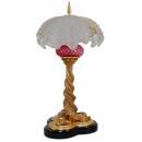 Art Nouveau Bradley & Hubbard Style Bronze Dolphin Table Lamp with Fantasy Clam Shell Shades