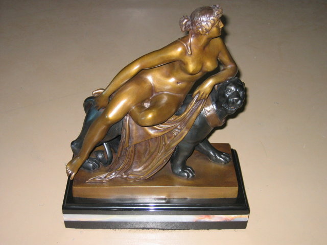 Classic Bronze of Nude Maiden ATop Black