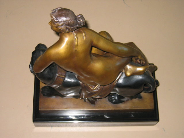 Classic Bronze of Nude Maiden ATop Black