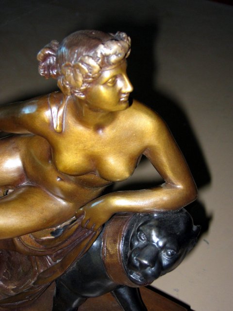 Classic Bronze of Nude Maiden ATop Black