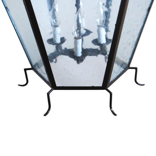 Large Hanging Six Faceted Ayden Lantern with Vented Double-Dome Top