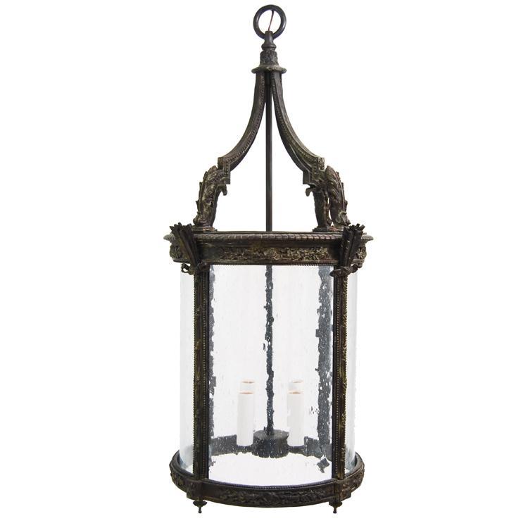 Achantus Leaf English Cast Bronze Lantern Chandelier