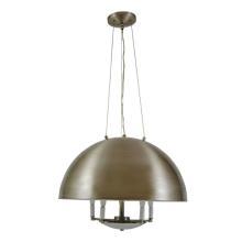 Modern Custom Spun Aluminum Dome Chandelier with Brushed Nickel Finish