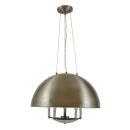 Modern Custom Spun Aluminum Dome Chandelier with Brushed Nickel Finish