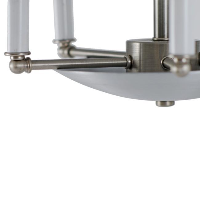 Modern Custom Spun Aluminum Dome Chandelier with Brushed Nickel Finish