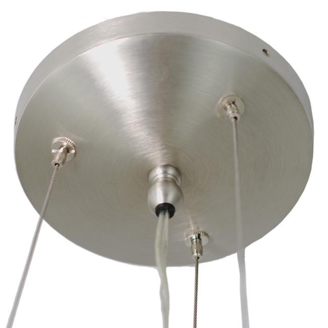 Modern Custom Spun Aluminum Dome Chandelier with Brushed Nickel Finish