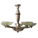 Antique Art Deco Pressed Molded Vaseline Glass Shade Chandelier