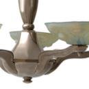 Antique Art Deco Pressed Molded Vaseline Glass Shade Chandelier