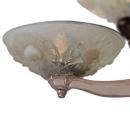 Antique Art Deco Pressed Molded Vaseline Glass Shade Chandelier