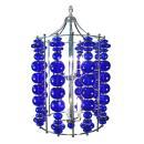Modern Cobalt Blue Blown Art Glass Ball Chandelier