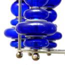 Modern Cobalt Blue Blown Art Glass Ball Chandelier