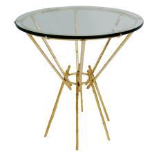 Maison Bagues Style Faux Bamboo Brass Gueridon Table