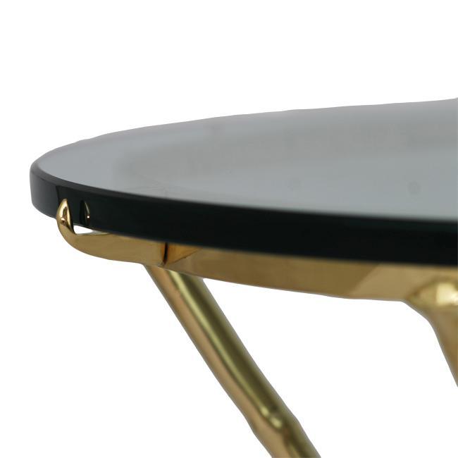 Maison Bagues Style Faux Bamboo Brass Gueridon Table