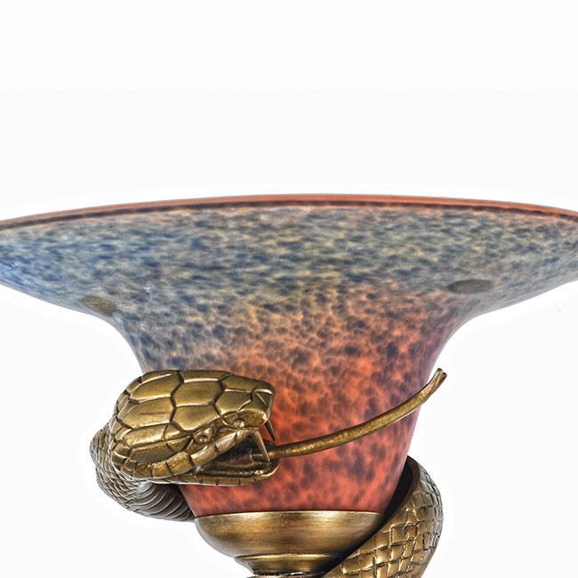 Art Deco Edgar Brandt Style Bronze Snake Floor Lamp
