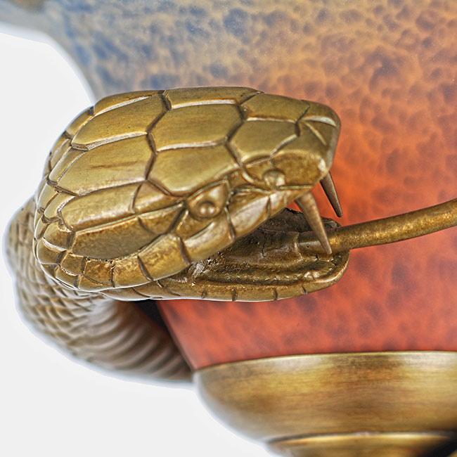 Art Deco Edgar Brandt Style Bronze Snake Floor Lamp