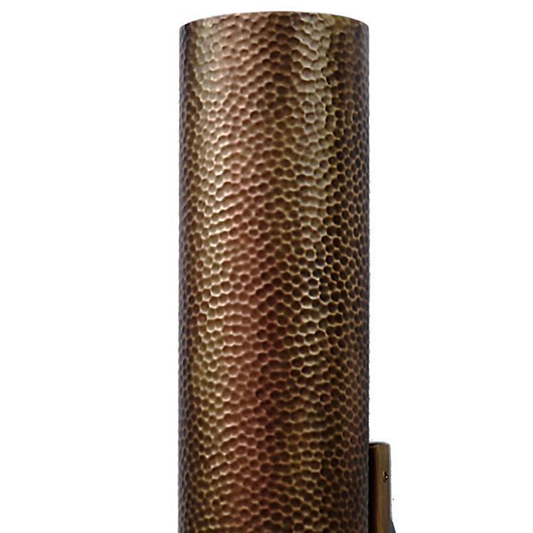 Modern Hammered Copper & Brass Sconce with Rock Crystal Ball