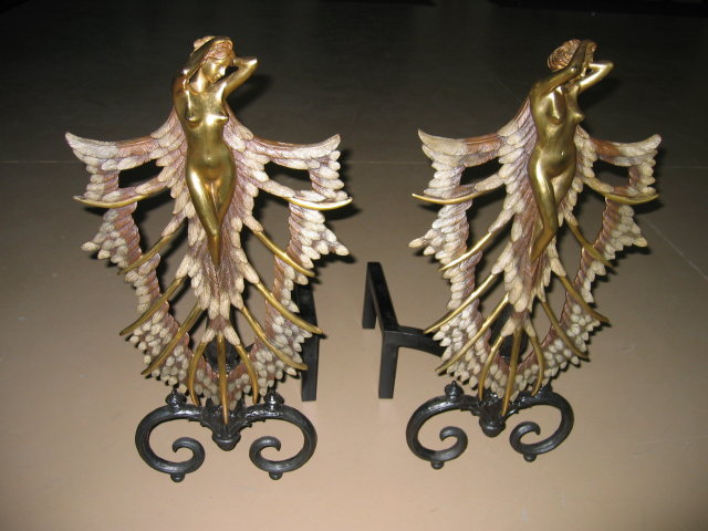 Nude Lady Fireplace Andirons