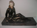 Girl W/Bird Spelter/Marble
