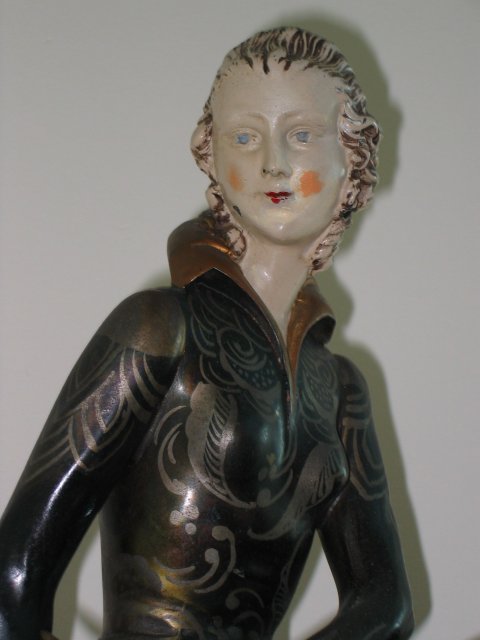 Girl W/Bird Spelter/Marble