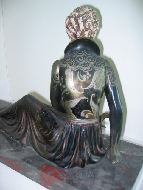 Girl W/Bird Spelter/Marble