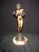 Bronze Figurine/Girl with Bird